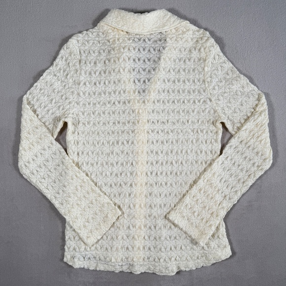 Sactuary Top Womens X Large Ivory Dreamgirl Lace Long Sleeve Button Up - Picture 6 of 11